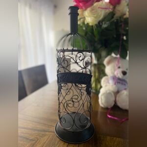 NWT Wine Bottle Shaped Cage Bar Decor Cork Holder Kitchen Decor